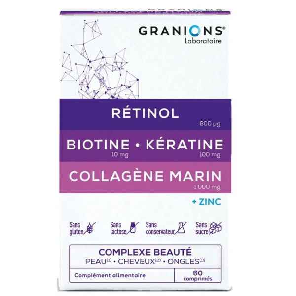 Granions Complexe Beauté peau cheveux ongles 60 comprimés