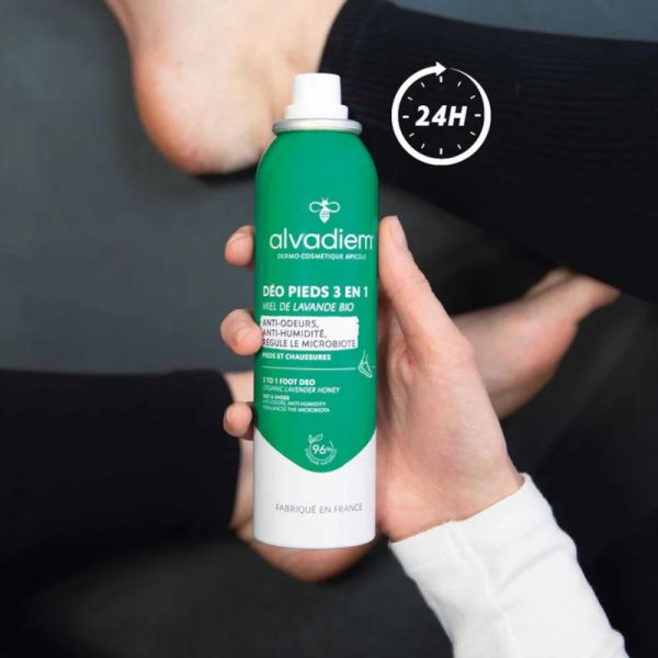 Alvadiem déodorant pieds 3 en 1 au miel de lavande bio150ml