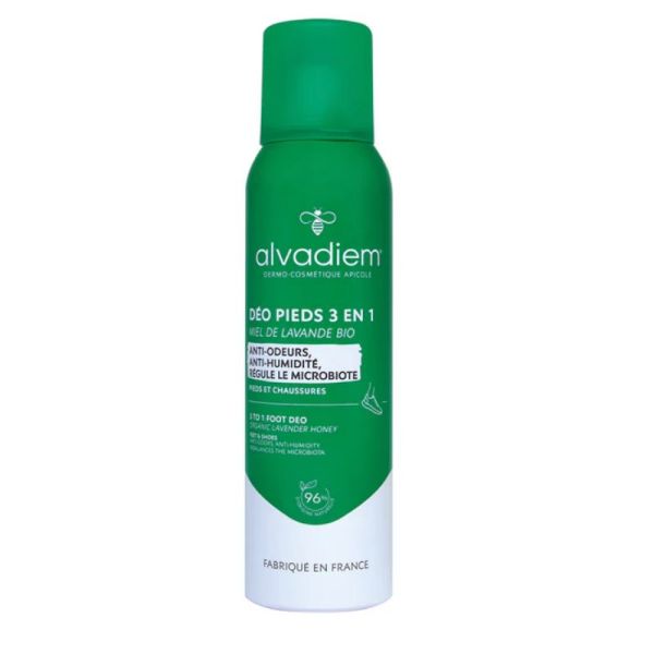 Alvadiem déodorant pieds 3 en 1 au miel de lavande bio150ml