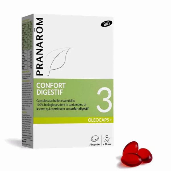 Pranarôm Oléocaps N°3 confort digestif Bio 30 capsules