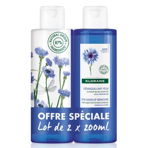 Klorane Bleuet démaquillant yeux 2x200ml