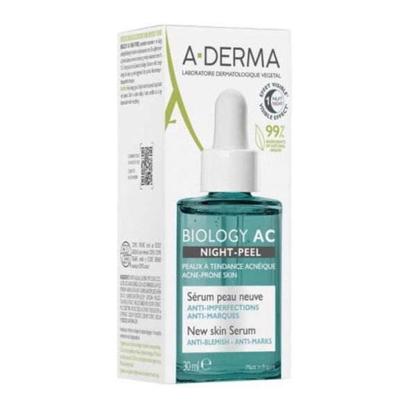 A-Derma Biology AC Night-Peel sérum peau neuve bio 30ml