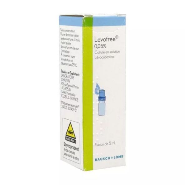Levofree collyre en solution 0,05 % 1 flacon compte-goutte 5ml