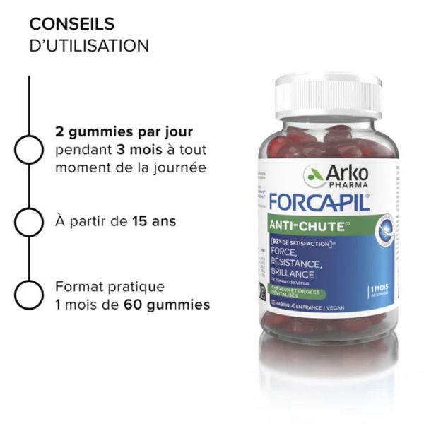 Arkopharma Forcapil anti-chute 60 gummies