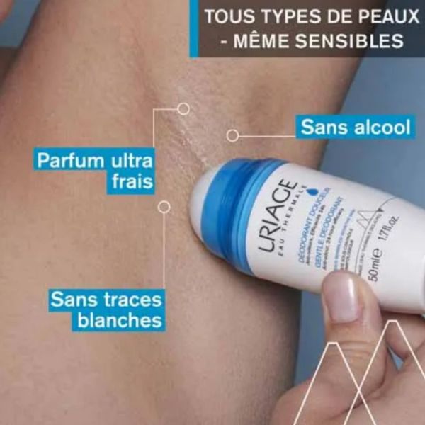 Uriage déodorant douceur peaux sensibles bille 50ml