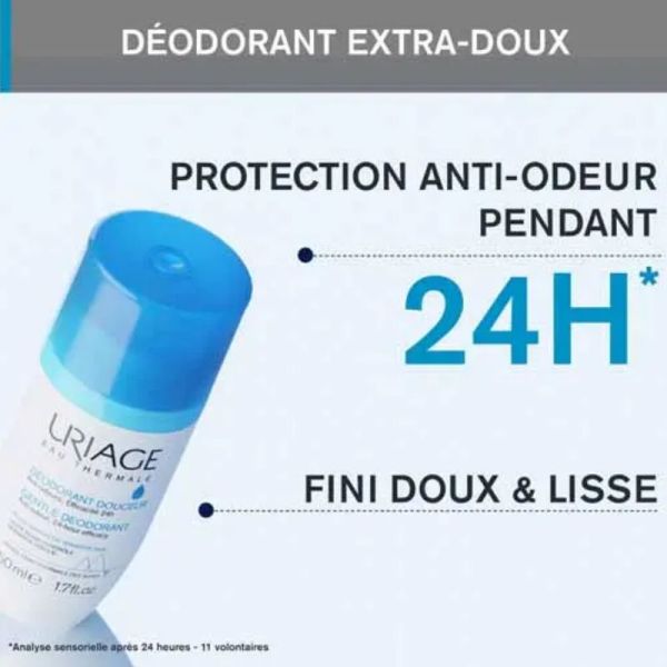 Uriage déodorant douceur peaux sensibles bille 50ml