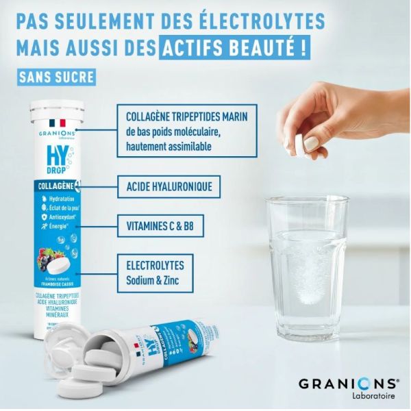 Granions Hydrop hydratation framboise-cassis 18 comprimés effervescents