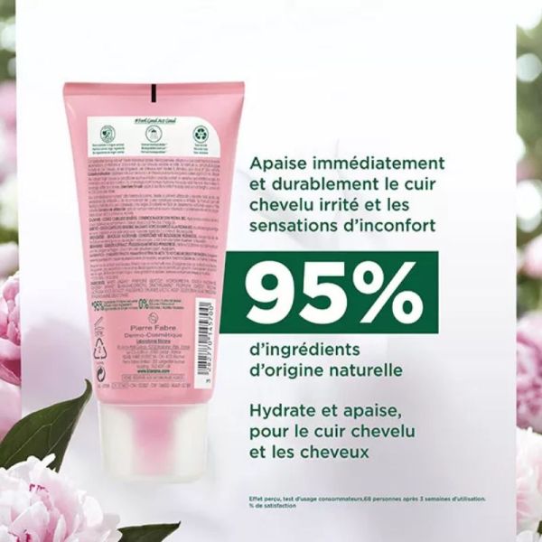 Klorane Pivoine après-shampoing apaisant Bio cuir chevelu sensible 150ml