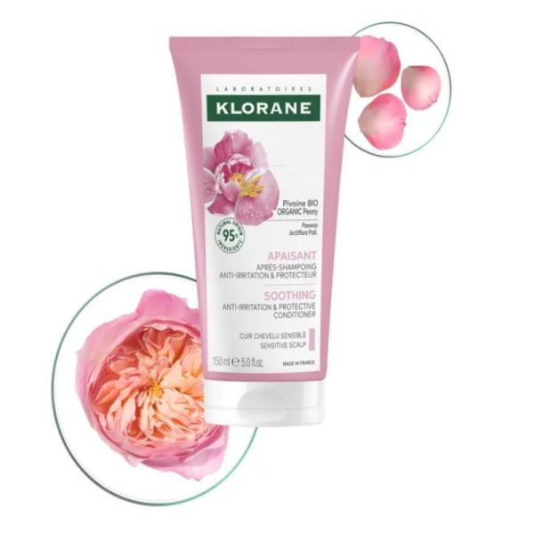 Klorane Pivoine après-shampoing apaisant Bio cuir chevelu sensible 150ml