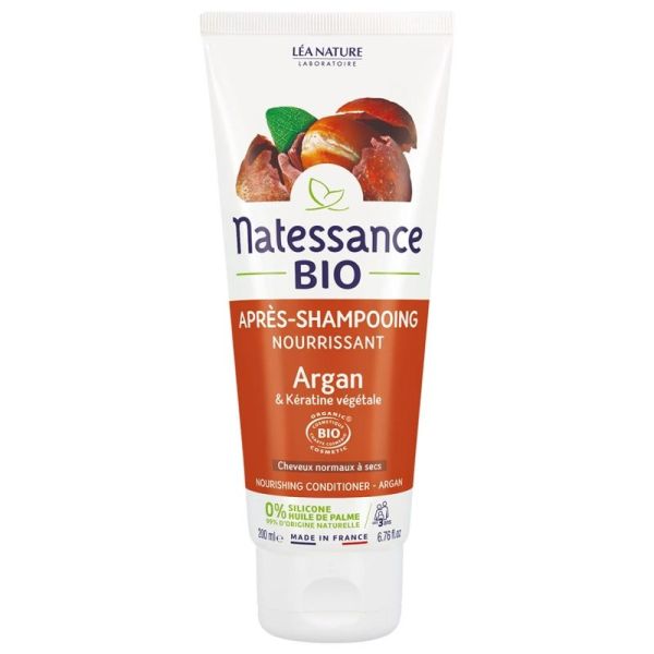 Natessance après-shampooing nourrissant argan bio et kératine végétale 200ml