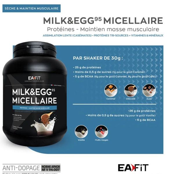Eafit Milk & Egg 2.0 construction musculaire chocolat 750g