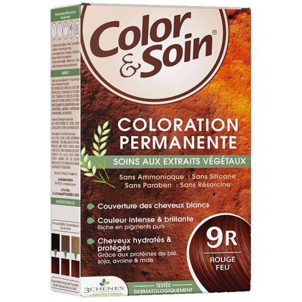 3Chênes Color & Soin Coloration Permanente 9R rouge feu
