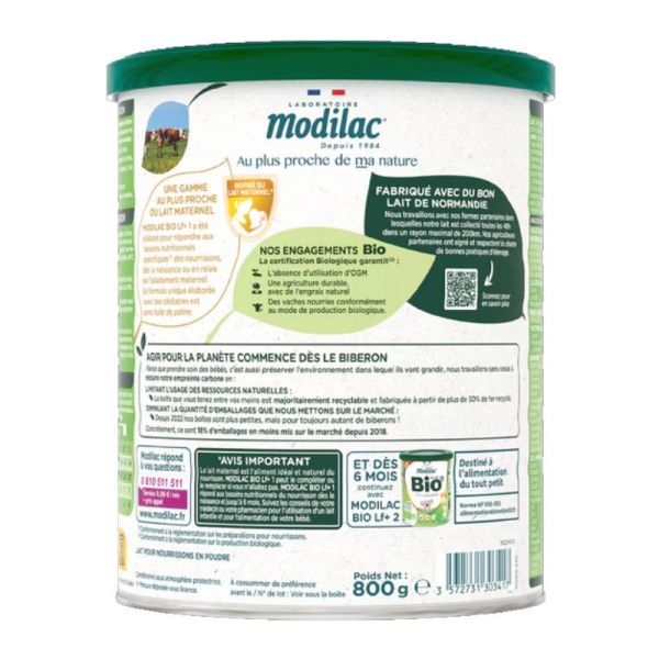 Modilac Bio lait naissance ou en relais 1 0 à 6 mois 800g