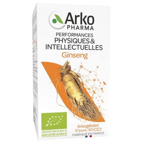 Arkogélules ginseng bio tonus vitalité 150 gélules