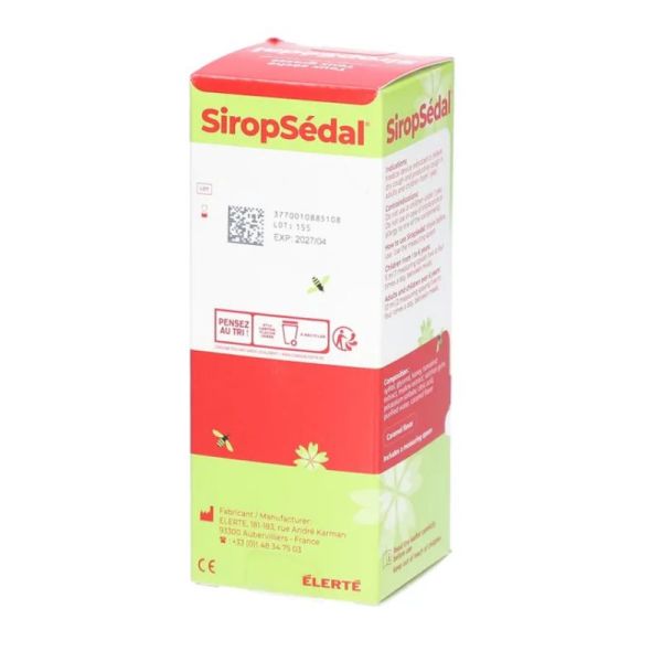 Siropsedal sirop toux sèche/grasse sans sucre 125ml