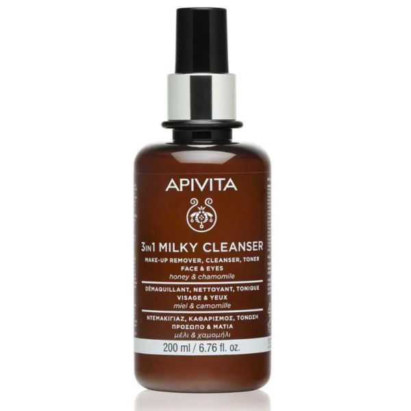 Apivita lait démaquillant nettoyant et tonique visage et yeux 200 ml