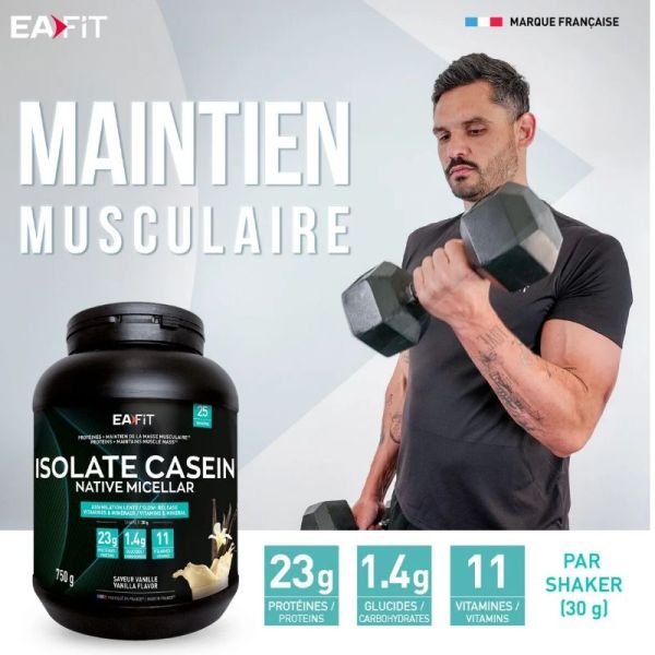 Eafit Ripped Max caséine prise de muscle sec vanille 750g