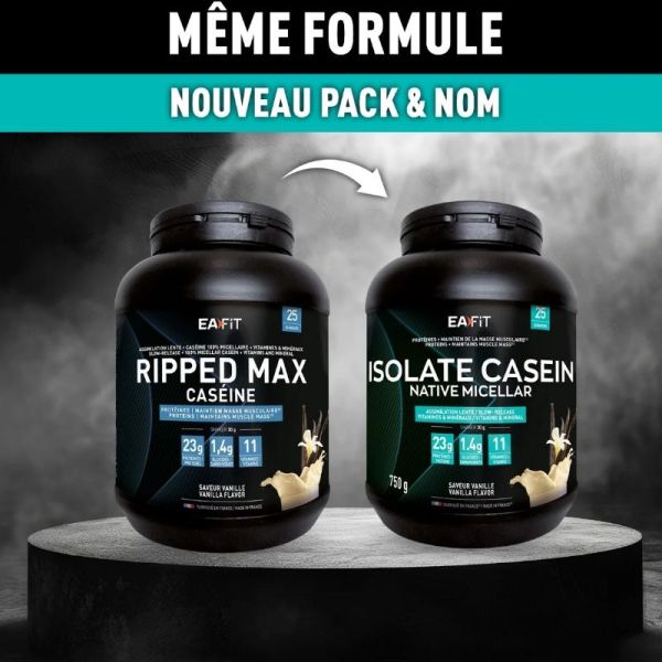 Eafit Ripped Max caséine prise de muscle sec vanille 750g