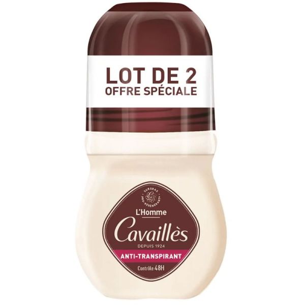 Cavaillès Absorb+ 48h Homme anti-transpirant roll-on 2 x 50 ml