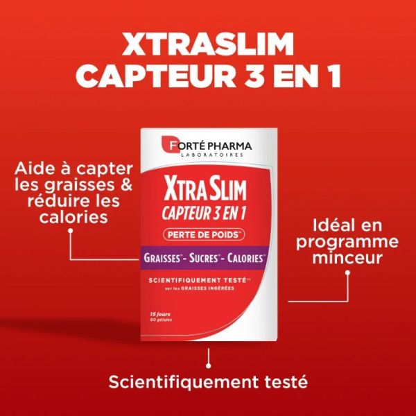 Forté Pharma XtraSlim Capteur 3 en 1 60 gélules