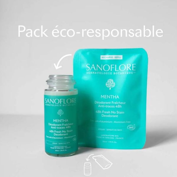Sanoflore Recharge déodorant 48h Menthe 50ml