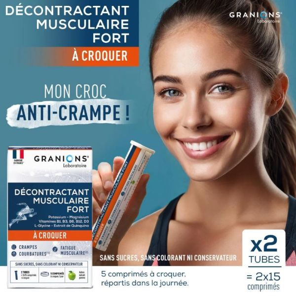 Granions décontractant musculaire fort 30 comprimés à croquer