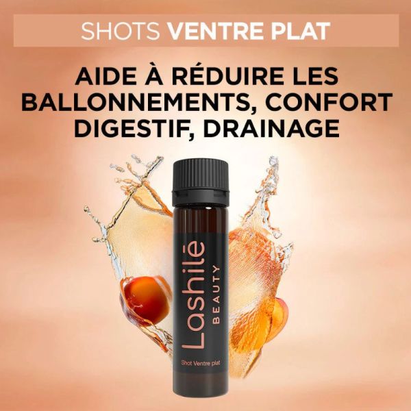 Lashilé Beauty  Shots ventre plat réduit les ballonnements x14 shots X15ml