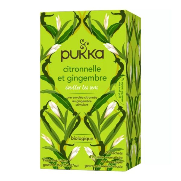 Pukka Bio Tisane Citronnelle & Gingembre 20 Sachets