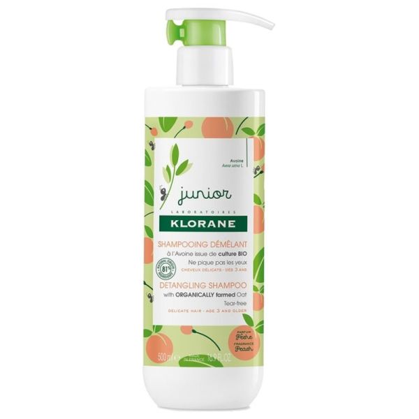Junior shampooing démêlant pêche 500ml