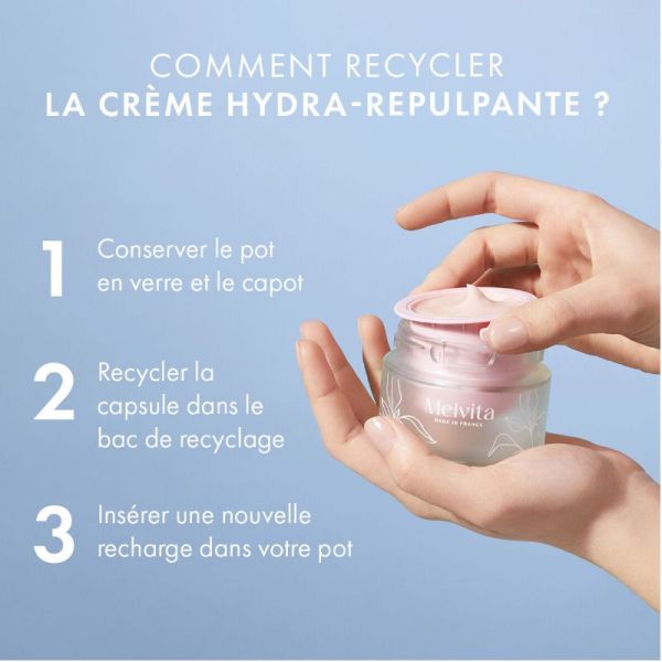 Melvita Source de roses crème hydra-repulpante recharge 50ml