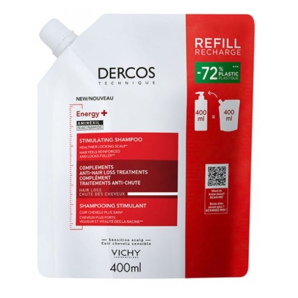 Vichy Dercos Energy+ shampoing stimulant Éco-Recharge 400 ml