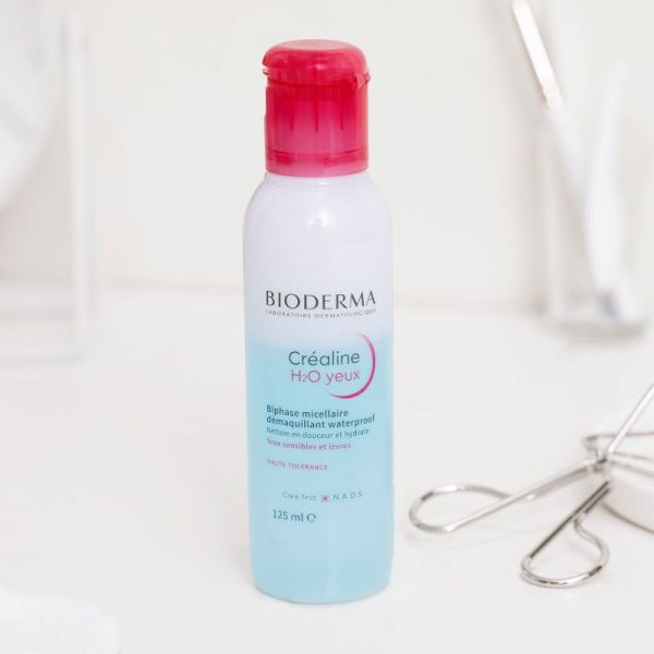 Bioderma Créaline H2O yeux sensibles et lèvres biphase micellaire 125ml