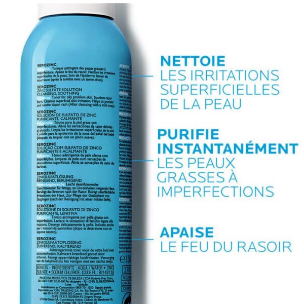 Roche Posay Serozinc soluté de sulfate de zinc 150ml