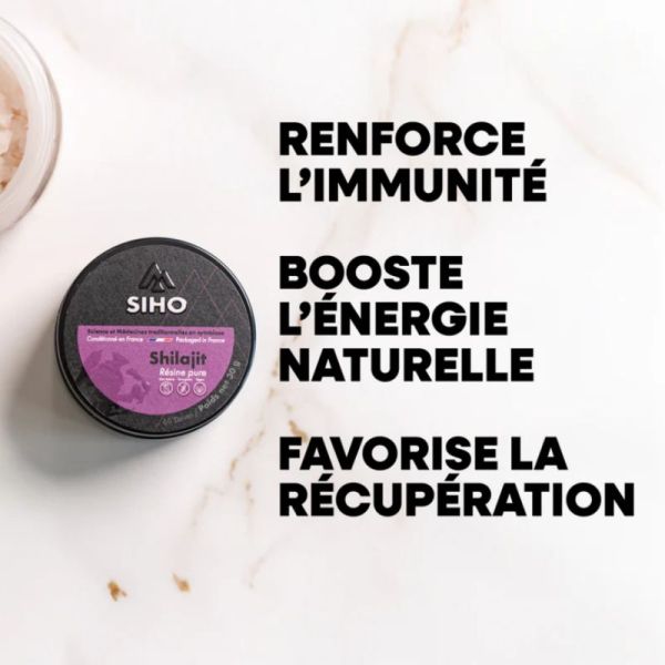 Siho Shilajit résine pure 100% 79% d'acide fulvique 15g