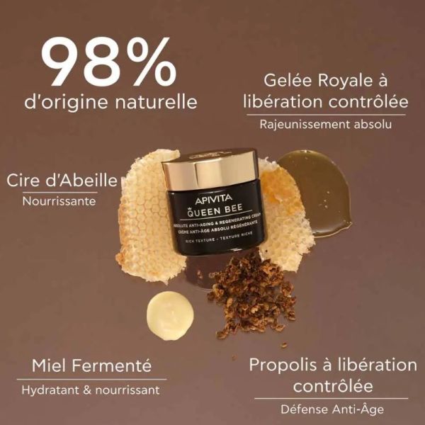 Apivita Queen Bee crème anti-âge régénérante texture riche 50ml