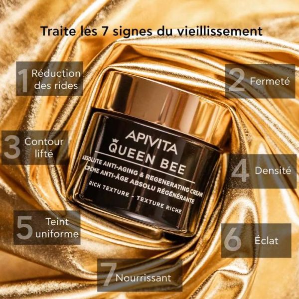 Apivita Queen Bee crème anti-âge régénérante texture riche 50ml