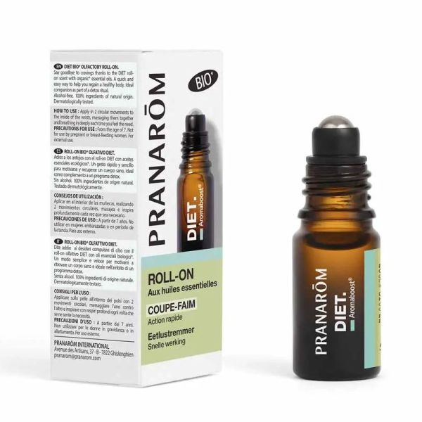 Pranarôm  Aromaboost Diet roll-on aux huiles essentielles bio 5ml