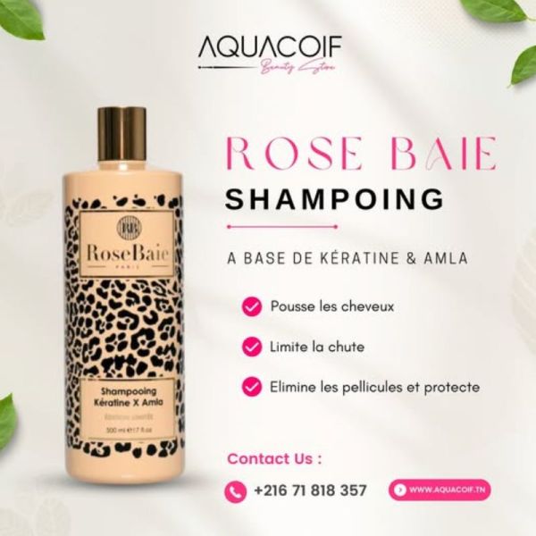 Rosebaie shampoing lissant Kératine et huile d'Amla 500ml
