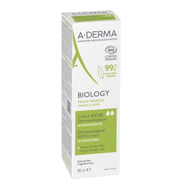 A-Derma Biology crème riche dermatologique hydratante bio 40ml