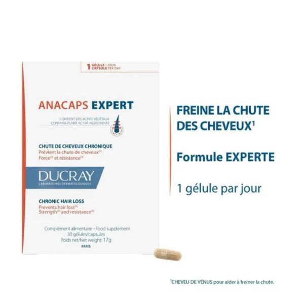 Ducray Anacaps expert chute cheveux chronique 90 gélules