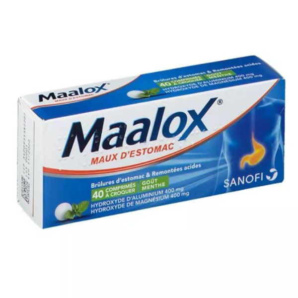 Maalox Maux d'estomac Menthe 40 comprimés à croquer