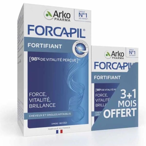 Arkopharma Forcapil Cheveux et Ongles 180 Gélules + 60 Gélules Offertes