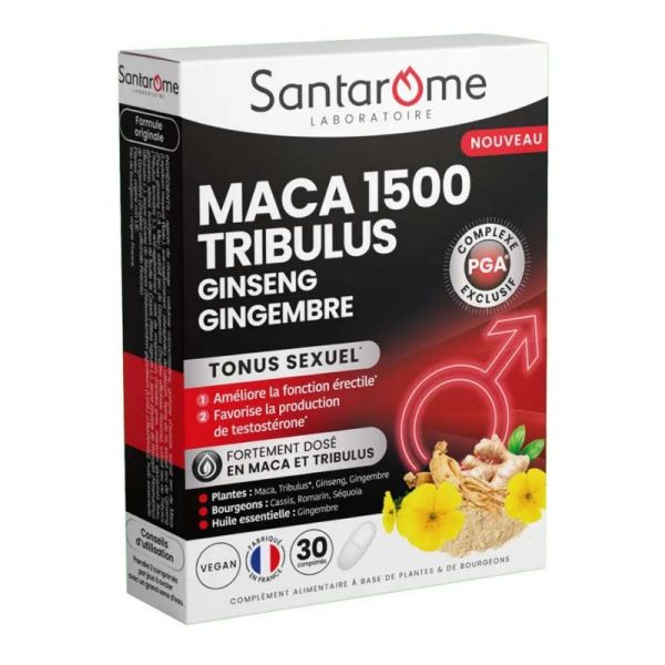 Santarome Maca 1500 Tribulus Ginseng Gingembre 30 Comprimés