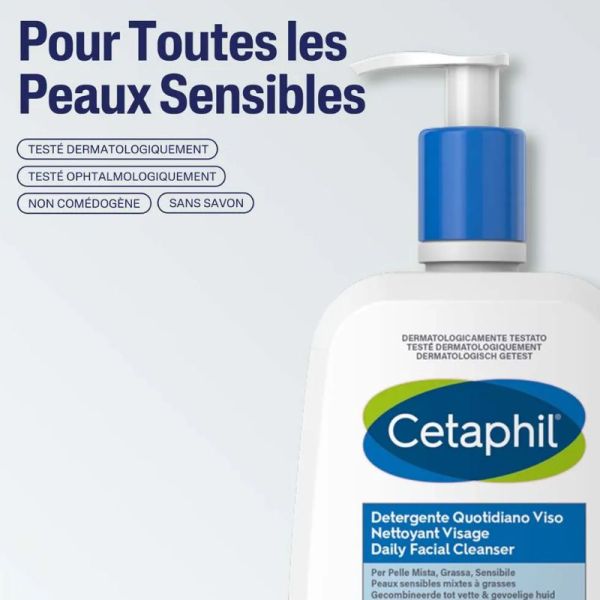 Cetaphil nettoyant visage peaux sensibles mixtes à grasses 237ml