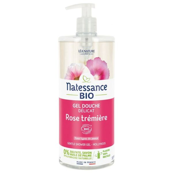Natessance Gel douche Rose trémière douceur 1 litre