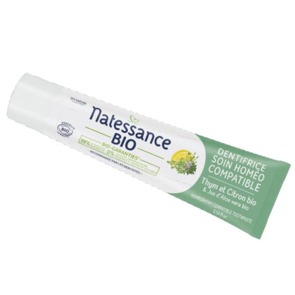 Natessance Dentifrice soin homéo compatible thym citron bio 75ml