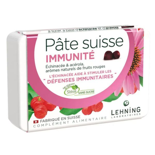 Lehning Pâte suisse défenses immunitaires échinacée et acérola 40 gommes