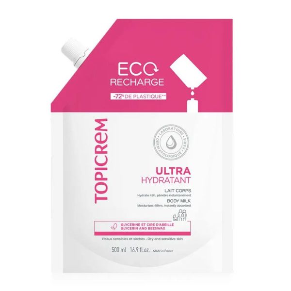 Topicrem Hydra+ UH lait corps éco-recharge 500ml
