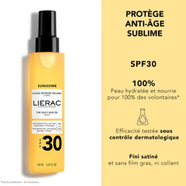 Lierac Sunissime l'huile soyeuse solaire corps SPF30 150ml