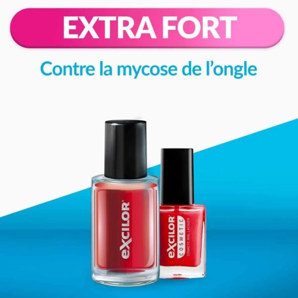 Excilor traitement de la mycose de l'ongle Forte Color Rouge Corail 30ml